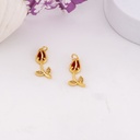 Dije de tulipan con zirconias baño 18k rojo