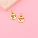 Dije lazo cancer de mama HOPE esmaltado baño 18k