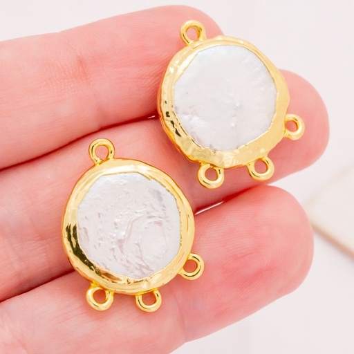 [FGF055] Dije de perla barroca engastado en goldfilled