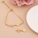 Enlace de cruz y san benito con micropave baño 18k