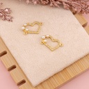 Enlace corazon con zirconias baño 18k