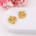 Dije de corazon y osito con zirconias 