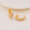 Argollas con perlas y zirconias baño 18k