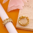Anillo ajustable chunky con zirconias baño 18k