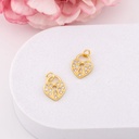 Dije candado de corazon con zirconias baño 18k