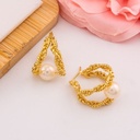 Argollas con perla baño 18k