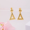 Aretes colgantes de triangulo baño 18k
