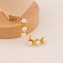 Aretes colgantes de perla baño 18k