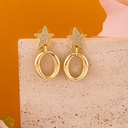 Aretes de estrella colgantes con zirconias baño 18k