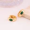 Argollas con zricon verde baño 18k