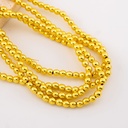 Hematita redonda de 6 mm con baño 18k