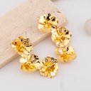 Aretes 3 flores baño 18k pin de plata
