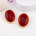 Aretes chunky ovalados baño 18k rojos