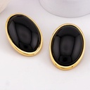 Aretes chunky ovalados baño 18k negros