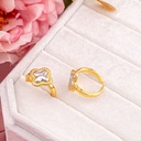 Anillo de trebol doble tono baño 18k