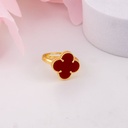 Anillo de trebol baño 18k rojo