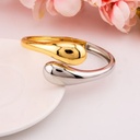 Brazalete solido doble tono baño 18k