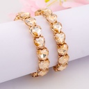 Pulsera elastica de corazones baño 18k 