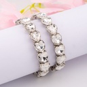 Pulsera elastica de corazones baño 18k 