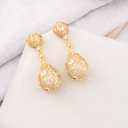 Aretes colgantes con zirconia pin de plata baño 18k