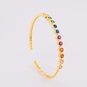 Pulsera bangle con zirconias  multicolor baño 18k