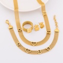 Set de anillo, pulsera, cadena, Y aretes de oso en acero inoxidable