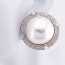 Aretes chunky con perla baño 18k plateado