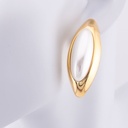 Aretes chunky con perla baño 18k