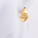 Aretes Colgantes de corazón baño 18k