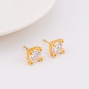 Aretes Stud cuadrados con zirconia baño 18k