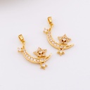 Dije luna estrella en micropave baño 18k