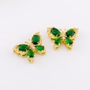 Separador mariposa en micropave cristal esmeralda baño 18k