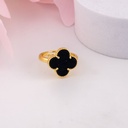 Anillo de trebol baño 18k negro