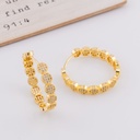 Aretes argolla con zirconia pin de plata baño 18k