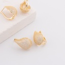 Aretes gota dorado con zirconias dorado baño 18k
