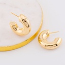 Aretes C Hoops solidos baño 18k dorados