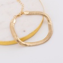 Pulsera tejido serpiente plana de 6 mm baño 18k dorado