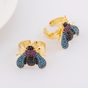 Anillo ajustable insecto con zirconia baño 18k