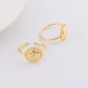 Anillo ajustable sol baño 18k