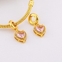 Charm estilo pandora corazon con zirconias baño 18k