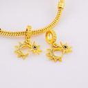 Charm estilo pandora luna y sol con zirconias baño 18k
