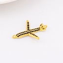 Enlace Avion micropave zirconia negra baño 18k
