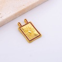 Dije micropave corazón estilo medalla con baño 18k