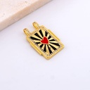 Dije micropave corazón estilo medalla con baño 18k