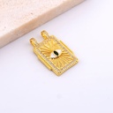 Dije micropave ojo estilo medalla con baño 18k