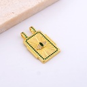 Dije micropave ojo estilo medalla con baño 18k