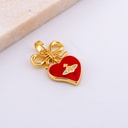Dije de chongo y colgante de corazon esmaltado baño 18k