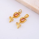 Dije micropave flor tulipan con baño 18k