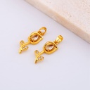 Dije micropave flor tulipan con baño 18k