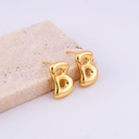 Aretes letras del abecedario baño 18k letra B